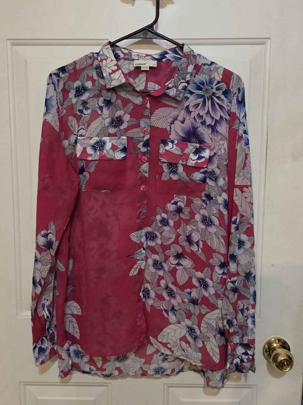 Blue Floral Button-Down Shirt